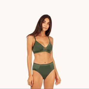 LIVELY The Luxe Trim Bralette: Rich Olive - L